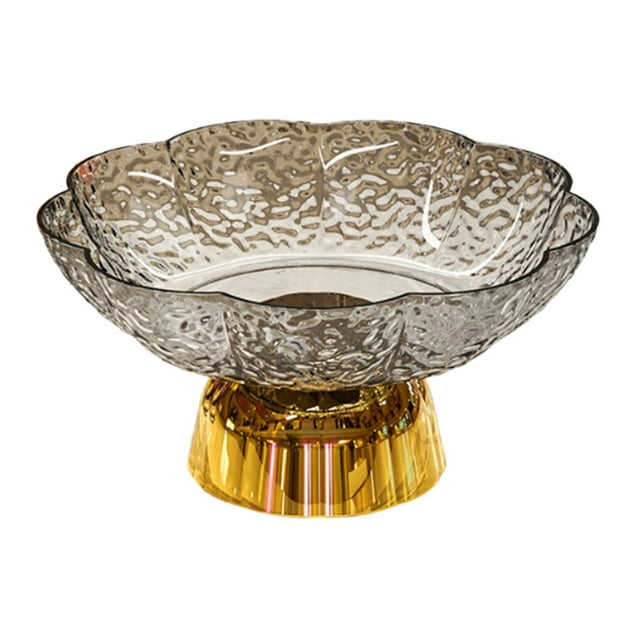 Frutero con pedestal, para decoración del hogar, frutero, plato de postre para cocina Gris y dorado