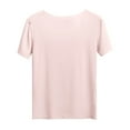 thumbnail image 4 of Duoif Workout Womens Tops Ladies' Summer Ice Round Neck Short Sleeved T Shirt for Sports and Fitness High Elasticity Slim Fit Quick Drying Shirts for Women Pink L, 4 of 7