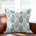 thumbnail image 2 of Grey and Throw Pillow Cover Green Olive Leaf Texture Watercolor Cotton Linen Cushion Cover Throw Pillow Case with Invisible Zipper for Couch Sofa Bed Chair Car 16x16 Inch, 2 of 14