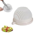 thumbnail image 4 of Salad Chopper Bowl And Cutter Multifunctional Vegetable Cutting Bowl Vegetable Shredder Salad Maker Salad Slicer And Chopper Vegetable Cutter White, 4 of 5