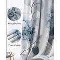 thumbnail image 3 of Teal Blue Botanical Kitchen Curtains Spring Floral Eucalyptus Leaves Cafe Short Curtains for Bathroom Blackout Window Curtain Grommet Small Window Treatment Drapes for Bedroom Living Room 27.5"x39"x2, 3 of 9