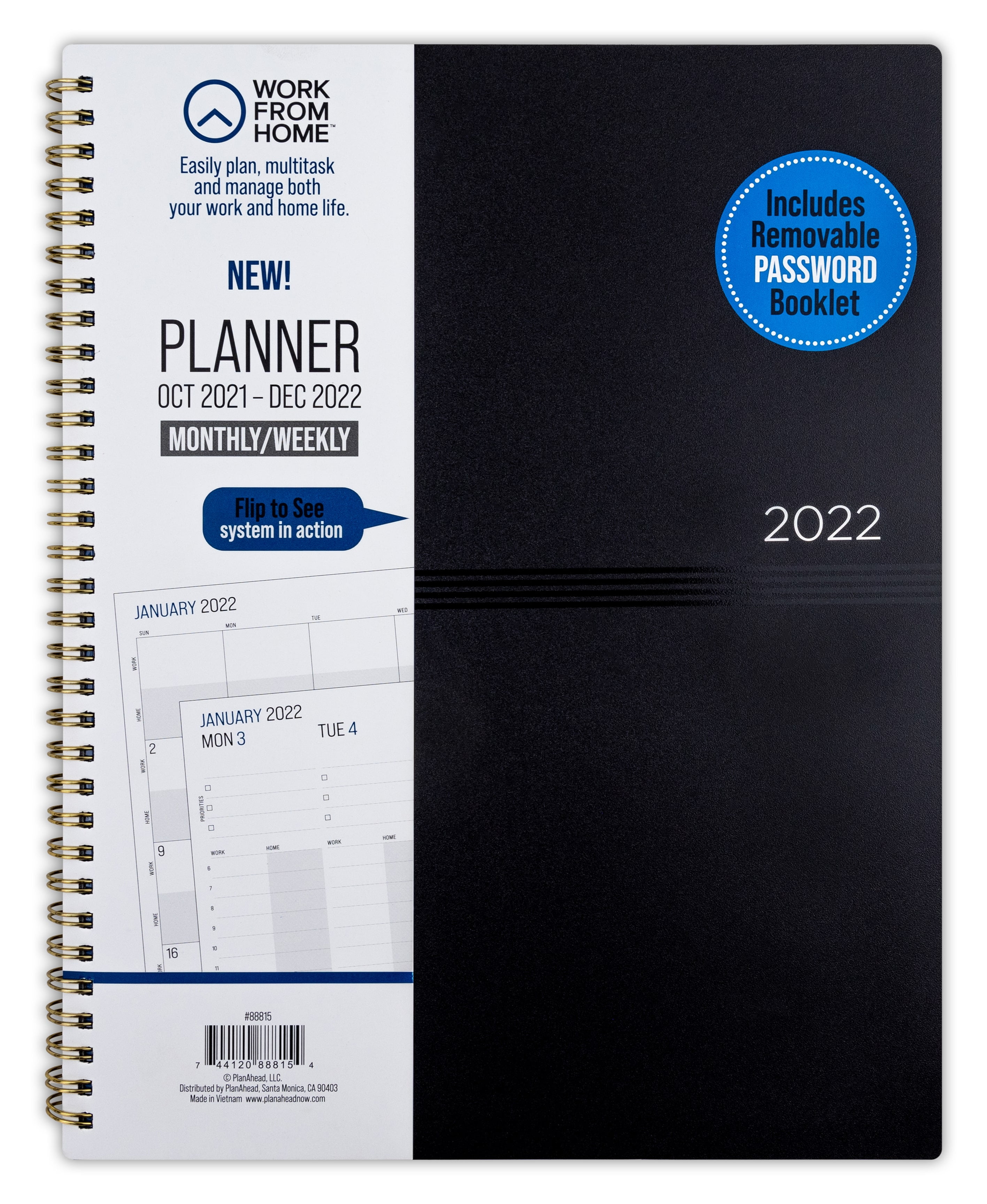 Jot 2021 Monthly Calendar 10”x 11.5” Purple Hanging Spiral Notes Shopping 
