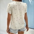 thumbnail image 4 of BLVB Women's Summer Tunic Tops Casual V Neck Petal Sleeve Eyelet Shirts Heart Print Going out Dressy Blouses Tee, 4 of 4