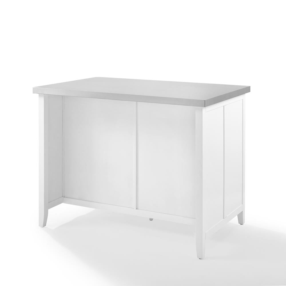 Crosley Furniture Silvia 2-Drawer Traditional Wood Kitchen Island in White/Gray