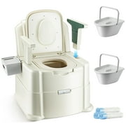 Bedside Commode, Portable Toilet for Adults, Commode Chair for Toilet with Arms, Height Adjustable, 2 Toilets and Induction Night Light, Potty Chair for Elderly and Disabled