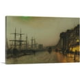 thumbnail image 1 of ARTCANVAS Canny Glasgow 1887 Canvas Art Print by John Atkinson Grimshaw - Size: 60" x 40" (1.50" Deep) (3-Piece), 1 of 9