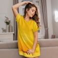 thumbnail image 3 of Kdxio Yellow Lemon Pattern Womens Short Sleeve Sleepshirt Scoopneck Cute Nightdress Ruffle Comfy Nightgown, 3 of 6