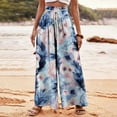 thumbnail image 1 of LOVZFMLL Women's Pants, Fashion Print Elastic Waist Drawstring Wide Leg Long Pants Multicolor, 2XL, 1 of 5