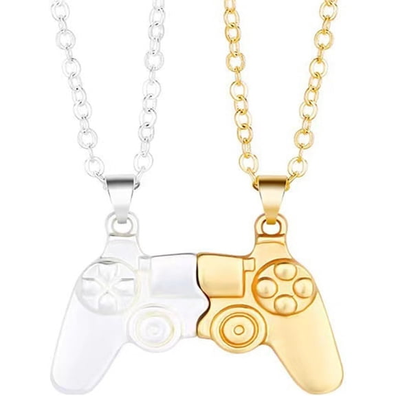 Magnetic Game Controller Necklace for Couple Matching Console Handle Pendant for Best Friends Friendship Valentine's Gifts Him and Her Lovers Jewelry
