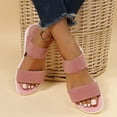 thumbnail image 2 of Women Shoes Women's Elastic Knit Strap Wedge Platform Sandals Spring Summer Open Toe Slip On Sandals for Women Wide Width Large Sizes Soft Stretch Breathable Fabric Non Slip Cushioned Insole Comfort, 2 of 6