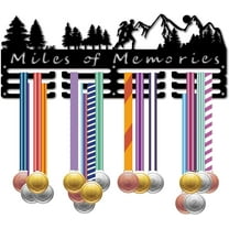 Running Medal Hangers Display Medal Holder Rack Sports Metal Hanging Athlete Awards Iron Wall Mount Decor over 60  Medals for Running Marathon Football Black 15.7x5.9 Inch-Miles of Memories