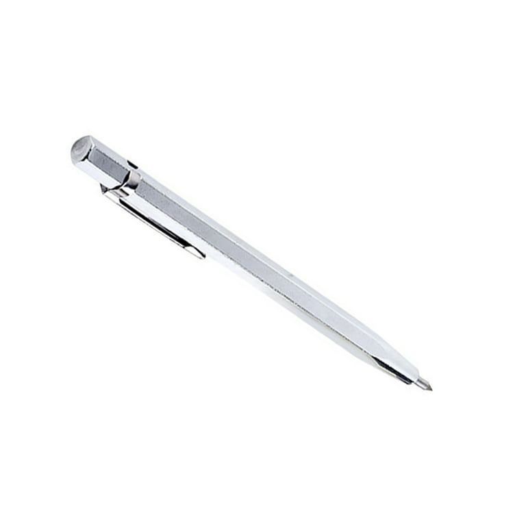 Worallymy Glass Ceramic Marker Metal Alloy Marking Pen Portable Tile Lining  Engraving Pen for Working, Silver 