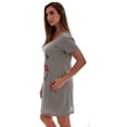 thumbnail image 2 of Just Love Comfortable Sleep Dress Shirt for Women - Ideal for Sleeping and Lounging in Dorms (Grey - Kiss Me, Small), 2 of 3