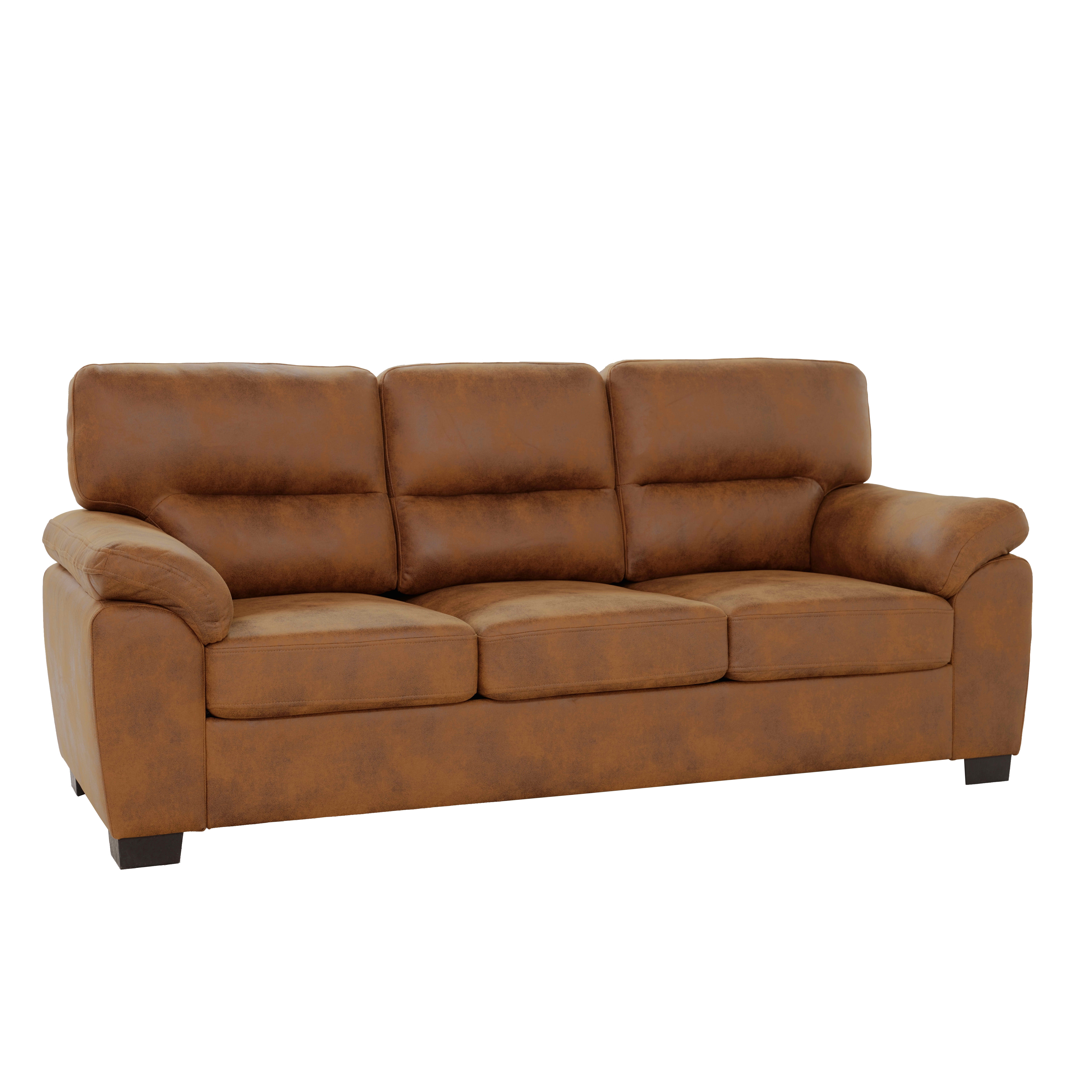 MAYEERTY 81 Inch Modern 3‑Seater Upholstered Sofa, Comfy Couch with Padded Armrests, Black Legs for Living Room