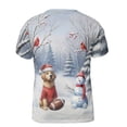 thumbnail image 2 of Hello Winter Golden Retriever Football Snowman Welcome Snowy Morning All Over Print 3D Shirt Unisex Merch Goldens Dog Lover Gifts Idea - 01012, 2 of 6