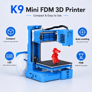 Fully Assembled Mini K9 3D Printer, High-Precision 3D Printing Machine with Automatic Leveling, Suitable for Beginners, Compact Blue 3D Printer for Hobbyists, blue, 1set