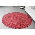 thumbnail image 3 of 5 ft Red Round Area Rug for Living Room Braided Non-slip Reversible Cotton Chindi Handwoven Rug by MystiqueDecors - 5', 3 of 8