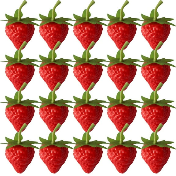 20pcs Artificial Strawberry Fruit Food Display Kitchen Party Prop Ornament Decor