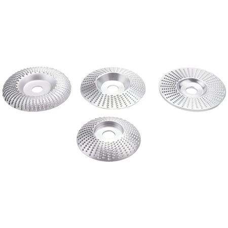 

Wood Shaping Disc Set for Angle Grinder Woodworking Grinding Wheel Shaping Dish 5/8Inch Arbor (Silver 4Pcs)