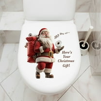 Christmas Santa Toilet Paper Stickers Removable Wall Decals for Festive Bathroom Decorations and Party