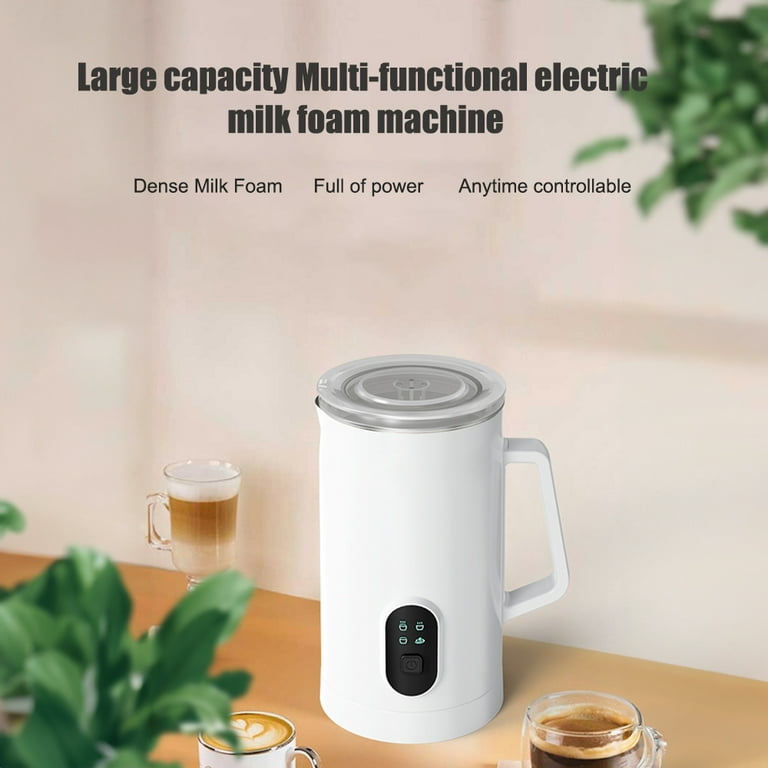 4-in-1 Electric Milk Frother with Pouring Handle 11.8Oz/350ML Hot Cold Milk  Steamer Frother Tem Control Warm and Cold Foam Maker