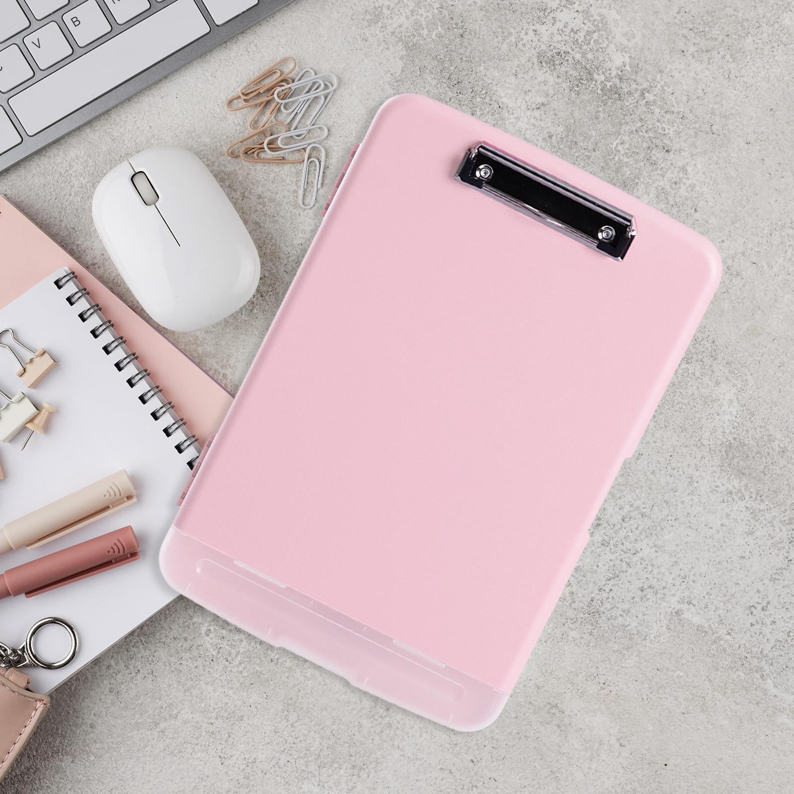 Colaxi Clipboard with Storage And Pen Holder, Clipboard Organizer in A4 Format, Dustproof Clipboard Folder Made of PP for pink
