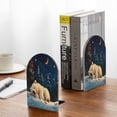 thumbnail image 5 of Susaid Starry Sky Sleep White Bear Print Wooden Bookends Decorative Book Ends for Shelves Heavy Books Holder Organizer Non-Slip Desk Book End for Kids Room Office School 1 Pairs, 5 of 8