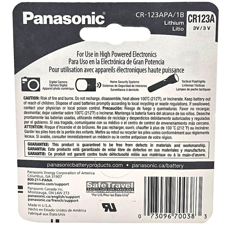 Panasonic 2 Pack Cr123A Cr123 Dl123 3V Photo Lithium Camera