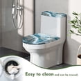 thumbnail image 4 of HELLHERO Golden Blue Textured Marble Toilet Lid Cover Set Fits All Toilet Shapes Toilet Seat Covers Set & 2 Piece for Household Easy to Install Adjustable, 4 of 4