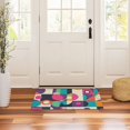 thumbnail image 3 of Yayeee Doormat for Indoor Entrance 32" x 20" Non Slippery Floor Rug, Pink Geometric, 3 of 8