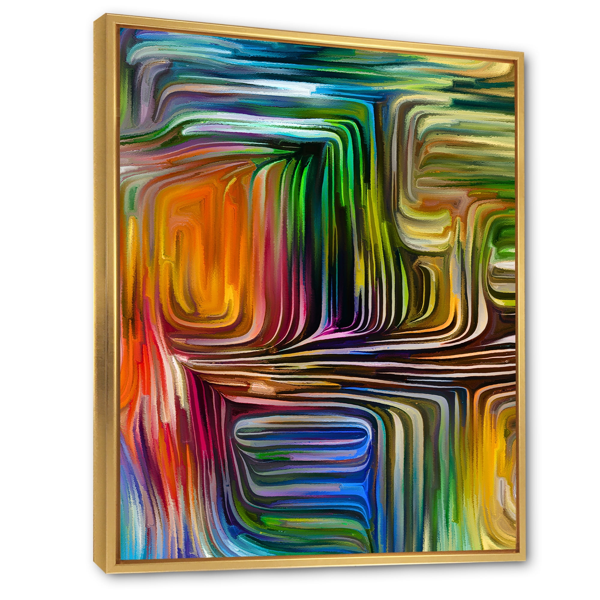 Designart 'Colour Spiral Fusion III' Modern Framed Canvas Wall Art Print