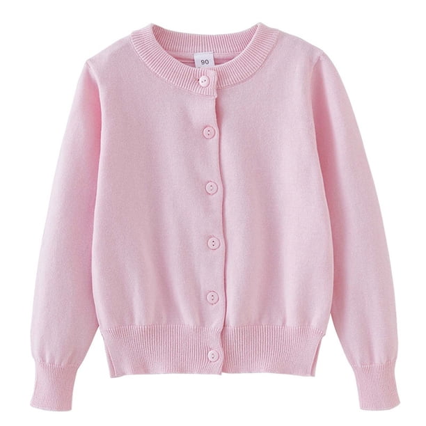 Suéter abrigo para niño y niña, cárdigan de punto para otoño e invierno, chaqueta informal de color liso, abrigo para niño