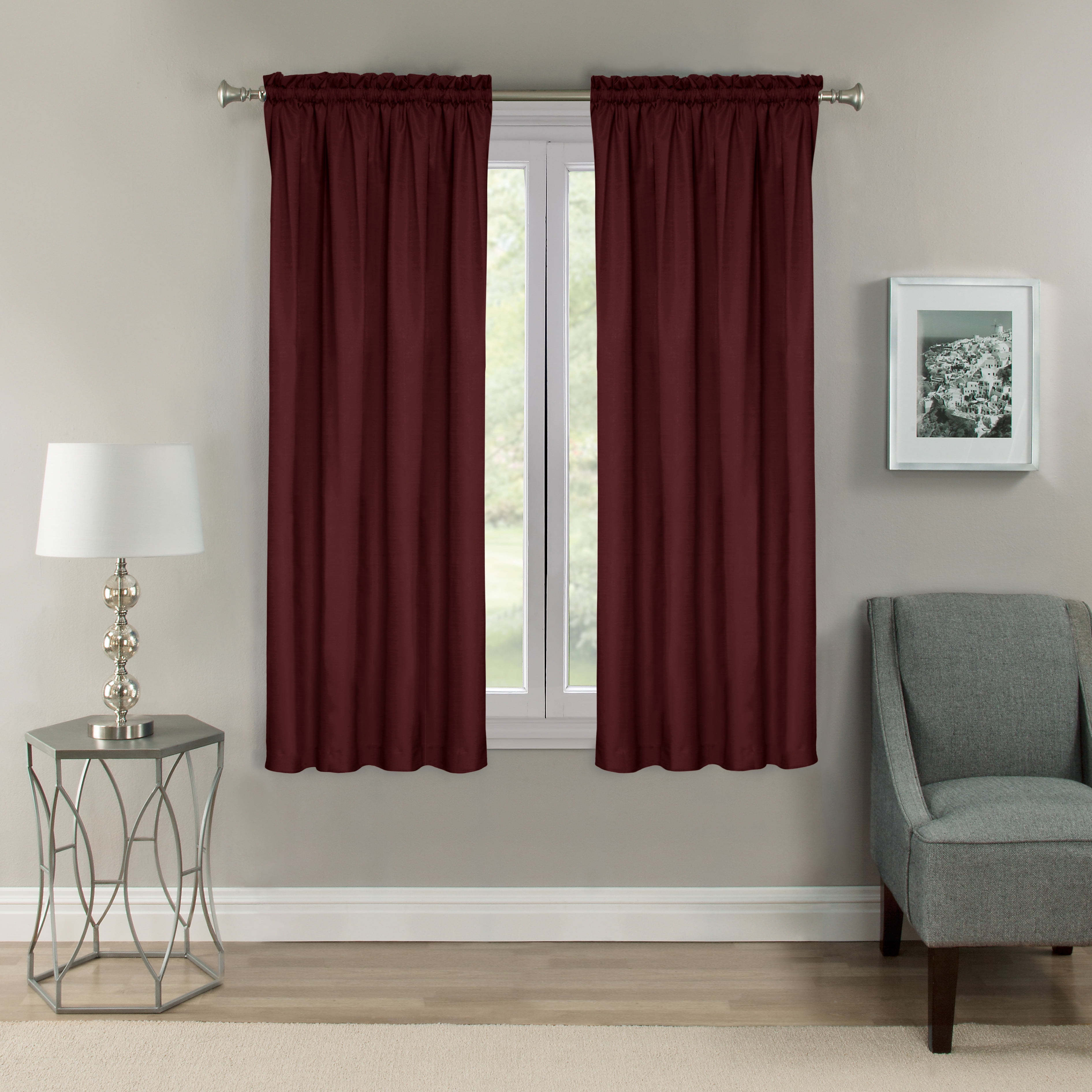 Eclipse Samara Solid Color Blackout Rod Pocket Single Curtain Panel