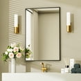thumbnail image 3 of BEAUTYPEAK 38"x26" Bathroom Wall Mirror with Rectangular Metal Frame, Black, 3 of 11