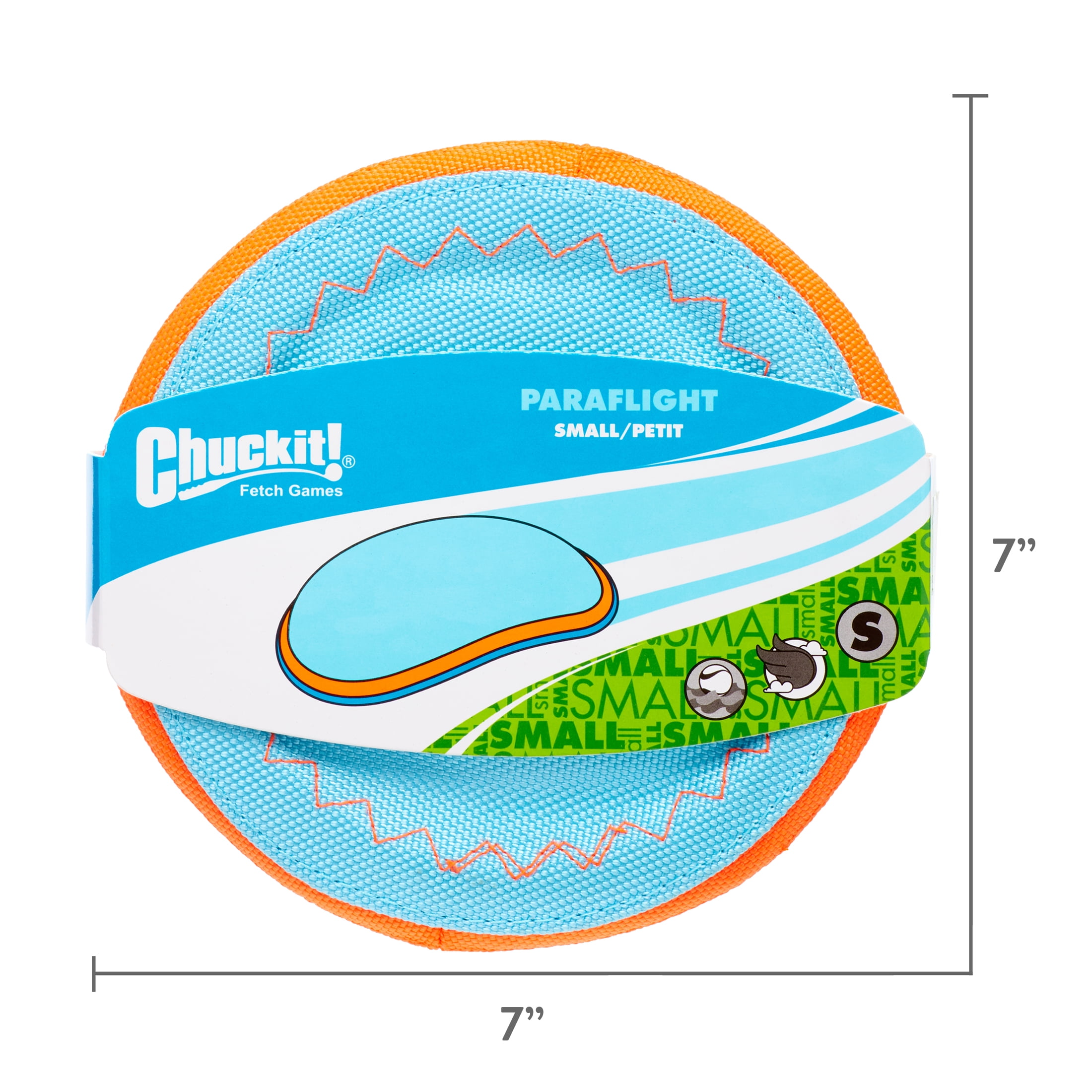 Chuckit Paraflight Flying Disc Frisbee Dog Toy for Pools Small 6.5 for Dogs Puppies 20 60 lb Orange and Blue Walmart