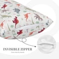 thumbnail image 2 of Plush Throw Pillow Covers, cute dinosaur AB Pillow Cases with Invisible Zipper, Breathable Microfiber Pillow Cases Standard Size for Sleeping Bedroom Sofa Living Room 14x20, 2 of 5