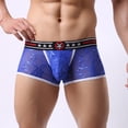 thumbnail image 2 of PEASKJP Mens Supportive Underpants Total Support Pouch Boxer Briefs Anti-Chafing Underwear,Blue M, 2 of 4