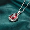thumbnail image 7 of 5ct Blue/Green/Red White Gold Filled Water Drop Pendant Women's Elegant Necklace, 7 of 7