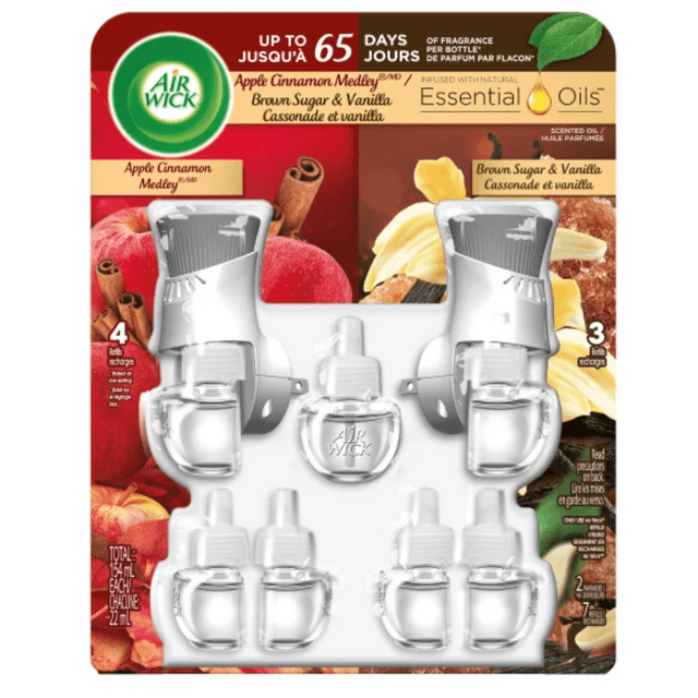 Air Wick Scented Oil Plug-in Starter Kit: Apple Cinnamon Medley & Brown Sugar & Vanilla