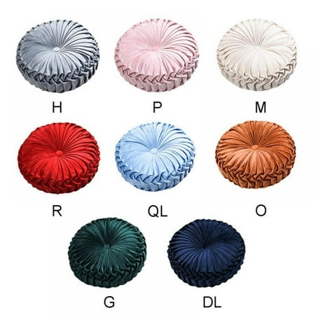 

Summark Cushion Round Solid Color Pleated Floor Pillow Diameter 38 * 10CM