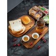 thumbnail image 3 of Walnut Solid Wood Japanese Pizza Tray Tableware Baking Grilled Steak Hotel Bowl Bread Cake Rectangular Fruit Plate, 3 of 5