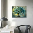 thumbnail image 4 of ONETECH Vintage Wall Art Canvas Teal and Yellow Butterfly on Full Moon Landscape Background Tree of Life Paintings Art Prints Creative Framed Artwork for Home Bedroom Dining Room Ready to Hang, 4 of 6