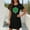 Black, variant on QUNYINEY Cotton Nightgowns for Women Plus Size Short Sleeve St Patricks Day Soft House Dress Knee Length Crew Neck Comfy Women's Sleepwear