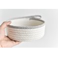 thumbnail image 6 of Trianu 2 Pack Small Woven Basket with Handles, Cotton Rope Room Shelf Storage Basket, Cute Baby Gift Basket for Nursery, Bedroom - Cat Dog Toys Basket, Empty Decorative Gift Chest Box, 2 Sizes, Grey, 6 of 7