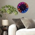 thumbnail image 4 of Neon LED Digital Clock with Colorful Display 10-Inch Silent Wooden Wall Clock, Battery Operated (AA Batteries Not Included), Artistic Home Decor, 4 of 8