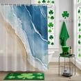 thumbnail image 5 of Shower Curtain, Watercolor Seaside Blue Brown Waves Waterproof Shower Curtain Set with Hooks for Bathroom Showers,Stalls and Bathtubs,60x72In Abstract Summer Beach, 5 of 9