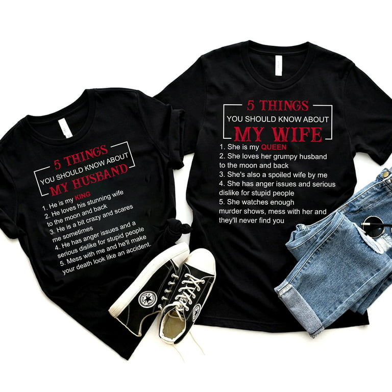 Familyloveshop LLC Couple Shirts, His and Hers, Husband Wife