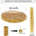 thumbnail image 2 of 3 Yards Crystal Rhinestone Ribbon,Resin Diamond Ribbons for Crafts,Bling Rhinestone Ribbon,Topboutique Self Adhesive Diamond Ribbon for Wedding Decor and Birthday Cakes,0.4 Inch,Gold, 2 of 7