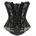 thumbnail image 4 of MISS MOLY Fashion Womens Hollowout Sexy Fishnet Overbust Boned Shaper Waist Trainer Sexy Corset Lingerie M, 4 of 5