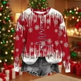 thumbnail image 5 of Women's Red Christmas Oversized Pullover Sweatshirt Holiday Xmas Sweater Top Funny Graphic Print Shirt, 5 of 5